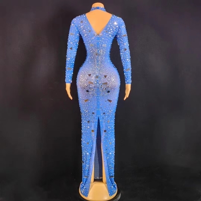 Highly Elegant Crystal Embroidered Evening Gown in AD1743 Luxury Set Size Free Size/S-XL Eco-Conscious Environmentally Friendly