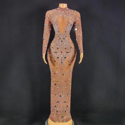 Highly Elegant Crystal Embroidered Evening Gown in AD1743 Luxury Set Size Free Size/S-XL Eco-Conscious Environmentally Friendly