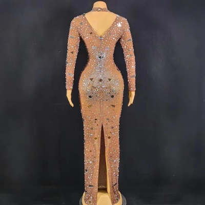 Highly Elegant Crystal Embroidered Evening Gown in AD1743 Luxury Set Size Free Size/S-XL Eco-Conscious Environmentally Friendly