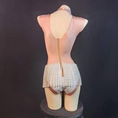 AD1737 Women's Sexy Fashion Mini Dress Summer Women's Beaded Party Pearl Fashion Dress with Sleeveless Design