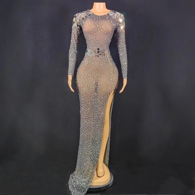 AD1735 Fashionable Handmade Women's Evening Dress with Shimmering Sequins and Sparkling Rhinestones