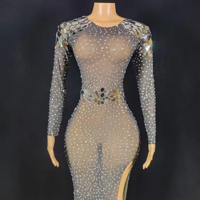 AD1735 Fashionable Handmade Women's Evening Dress with Shimmering Sequins and Sparkling Rhinestones