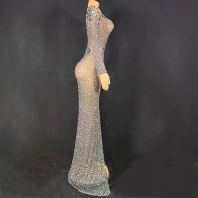 AD1735 Fashionable Handmade Women's Evening Dress with Shimmering Sequins and Sparkling Rhinestones