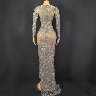 AD1735 Fashionable Handmade Women's Evening Dress with Shimmering Sequins and Sparkling Rhinestones