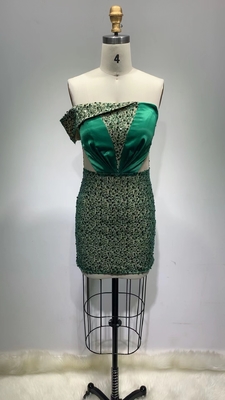ED2349 Green Sequin Short Summer Dress for Women's Party Luxurious Bodycon Club Evening Dress Made and Eco-Friendly