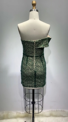 ED2349 Green Sequin Short Summer Dress for Women's Party Luxurious Bodycon Club Evening Dress Made and Eco-Friendly
