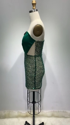 ED2349 Green Sequin Short Summer Dress for Women's Party Luxurious Bodycon Club Evening Dress Made and Eco-Friendly