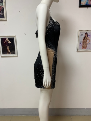 ED2345 Super Shiny Sexy Black Bodycon Dress Sleeveless Short Sheath Dress Crystal Nightclub Evening Dress for Nightclub