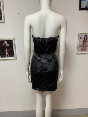 ED2345 Super Shiny Sexy Black Bodycon Dress Sleeveless Short Sheath Dress Crystal Nightclub Evening Dress for Nightclub