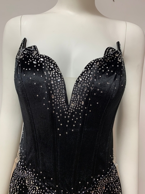 ED2345 Super Shiny Sexy Black Bodycon Dress Sleeveless Short Sheath Dress Crystal Nightclub Evening Dress for Nightclub