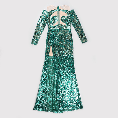 Elegant Sequin Evening Dress for Cocktail Party Long Sparkling Sequin Dance Dress Natural Waistline Size S-L