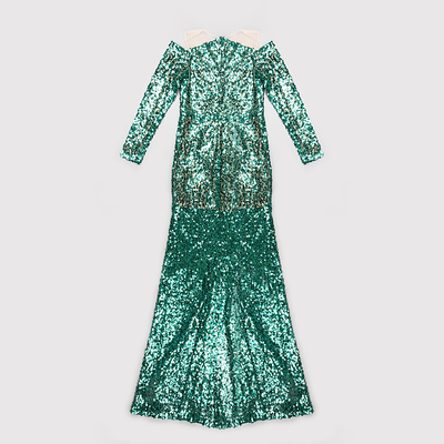 Elegant Sequin Evening Dress for Cocktail Party Long Sparkling Sequin Dance Dress Natural Waistline Size S-L