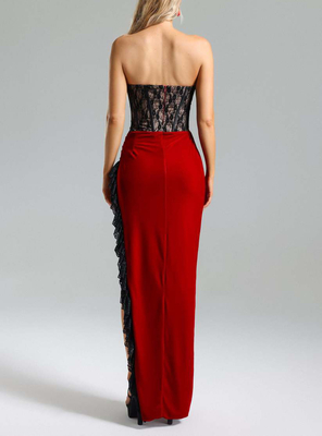 Front Closure Sexy Printed Lace Backless Evening Gown Sleeveless 3D Knitted Bandage Dress for End Galas and Celebrations