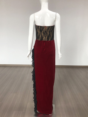 Front Closure Sexy Printed Lace Backless Evening Gown Sleeveless 3D Knitted Bandage Dress for End Galas and Celebrations