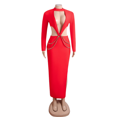 Embroidered Logo LS2413 Kimshein Fashion Long Sleeve Party Dress Bandage Skirt for Custom Branding and Customization