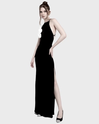 Water Wash Process SB2906 Fashion Design White Silk Edge Cocktail Dress Strapless Open Back Slim Black Women's Bandage Dress
