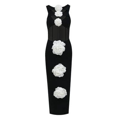 OEM Processing Service SB2908 White Silk Lace Trim Cocktail Dress Strapless Open Back Slim Black Women's Bandage Dress
