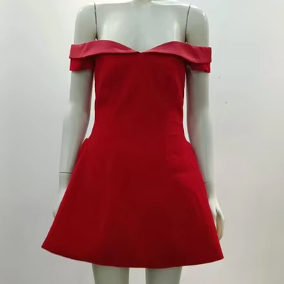 Kimshein's Trendy Polyester/Cotton Mini Dress for Women Unique and Sexy Off-Shoulder Strapless Party Dress