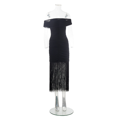 Eco-Friendly Tight-Fitting Black Maxi Dress A Classic and Elegant Choice for Women's Formal Attire