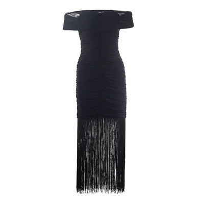 Eco-Friendly Tight-Fitting Black Maxi Dress A Classic and Elegant Choice for Women's Formal Attire