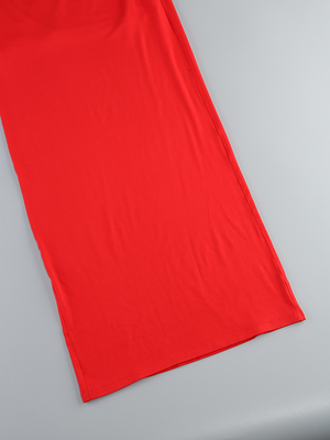 Sexy Club Party Red Summer Maxi Cocktail Dress with Mesh Design and Lightweight Fabric in Red