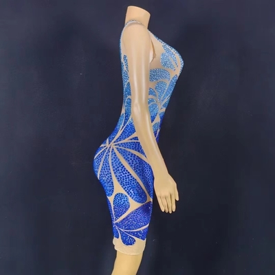 Summer 2021 Women's Mini Dress with Sparkling Diamond Detail and Crystal Embellishment Straight Skirt AD1733 Collection