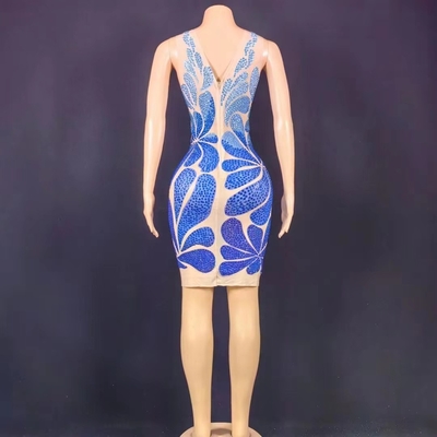 Summer 2021 Women's Mini Dress with Sparkling Diamond Detail and Crystal Embellishment Straight Skirt AD1733 Collection