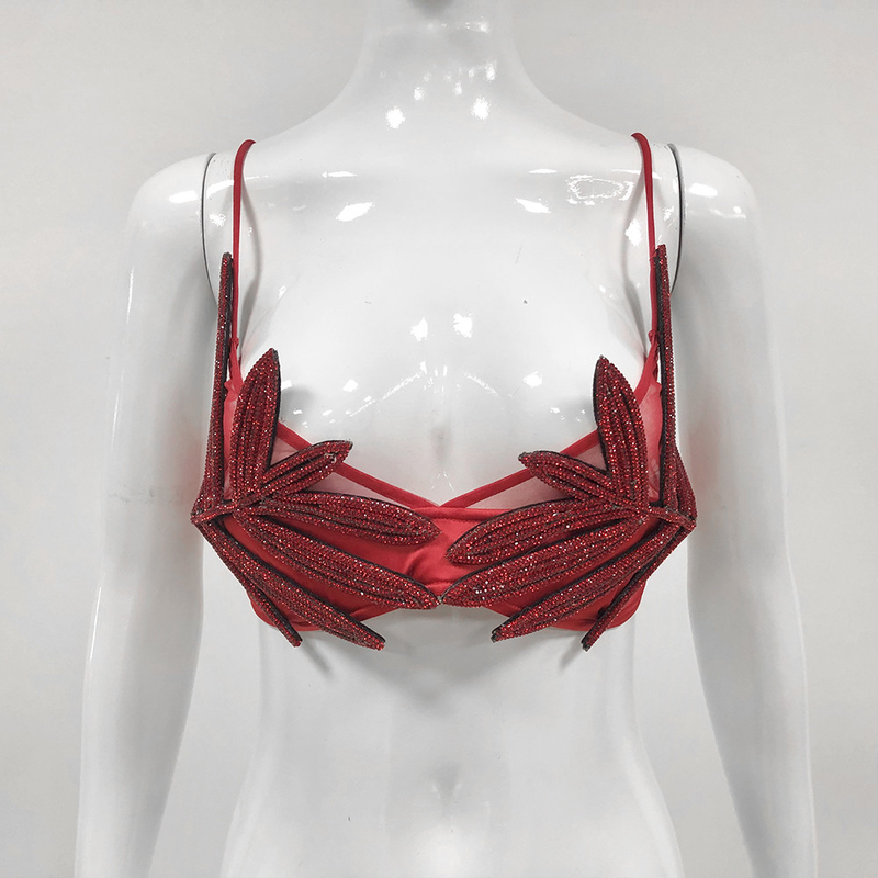 TS2267 Hot Water Drill Crystal Chain Bra Top Perfect and Fast Sample Delivery None Pattern Intelligent Tracking Supported