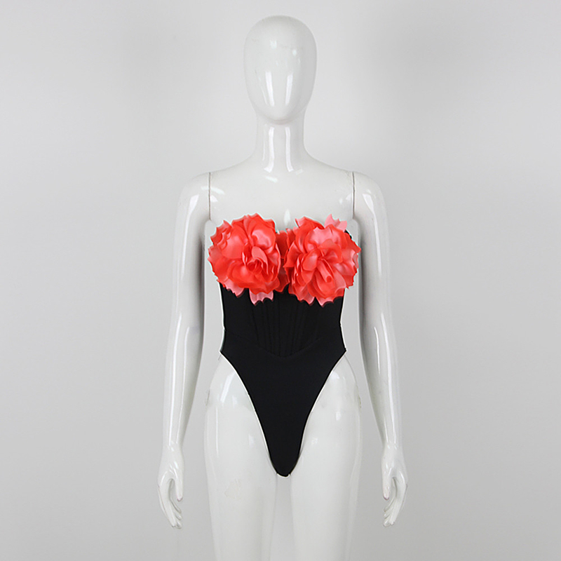 JB2231 Women's Sexy Summer Jumpsuit with Non-woven Fabric Weaving Method and Strapless Neckline
