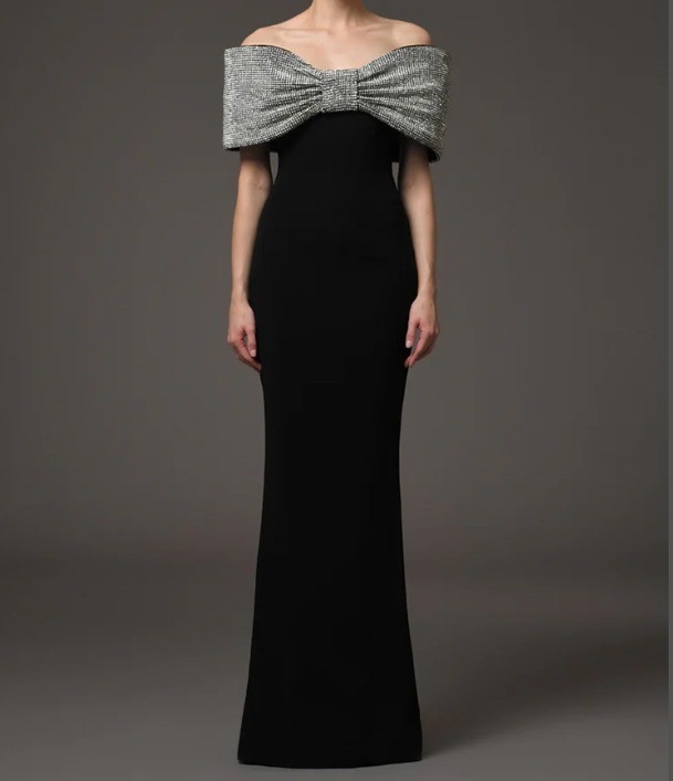 ED2772 Fashion Pearl Evening Dress for Women Off-Shoulder and Elegant Long Length Party Dress without Sleeves 7-Day Fast Sampling