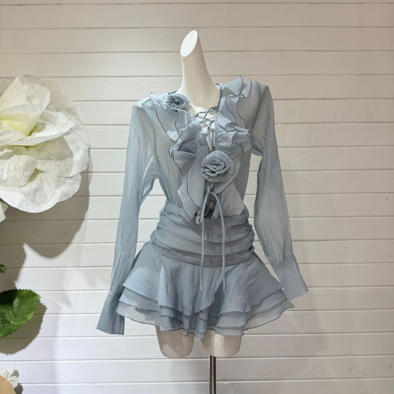 SS2387 Kimshein Fashion Women's Two-Piece Casual Set with Regular Sleeves and Above-Knee Length
