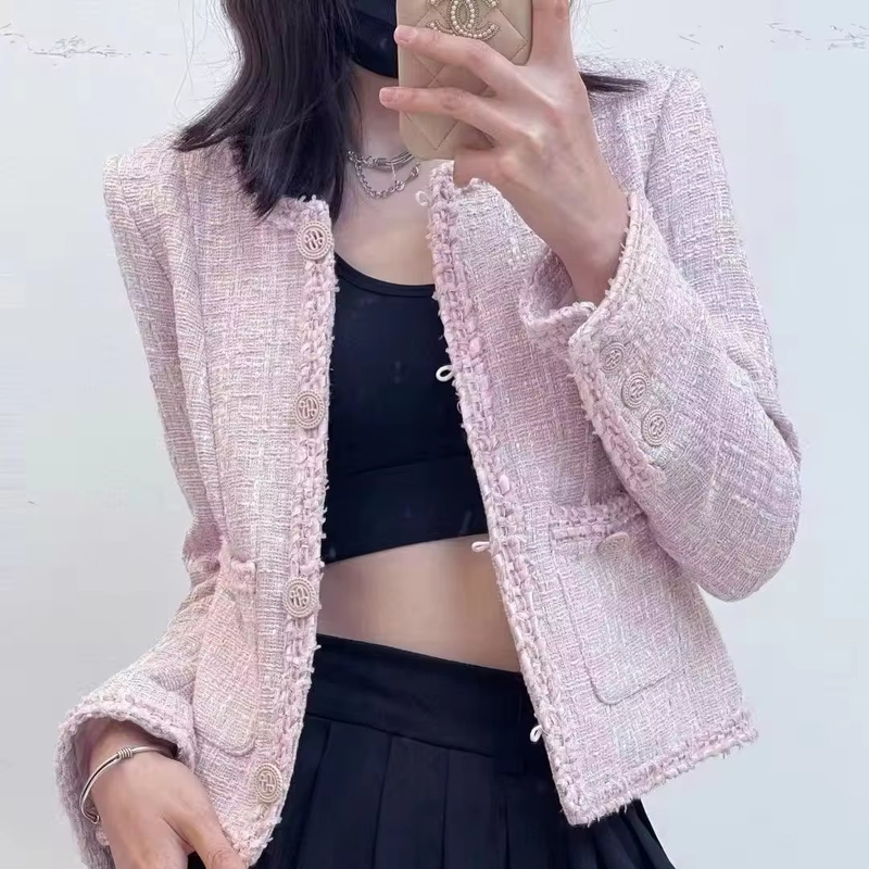Polyester Lined WS2206 Sweet Style Women's Winter Wool Jacket Perfect for Parties and Formal Events