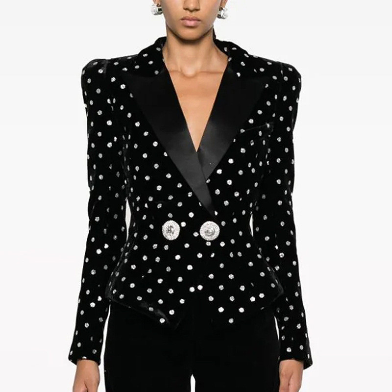 1pc/opp Bag Filled BA2295 Luxurious Women's Slim Fit Fashion Velvet Fabric Dress with Elegant Long Sleeves and Jacket