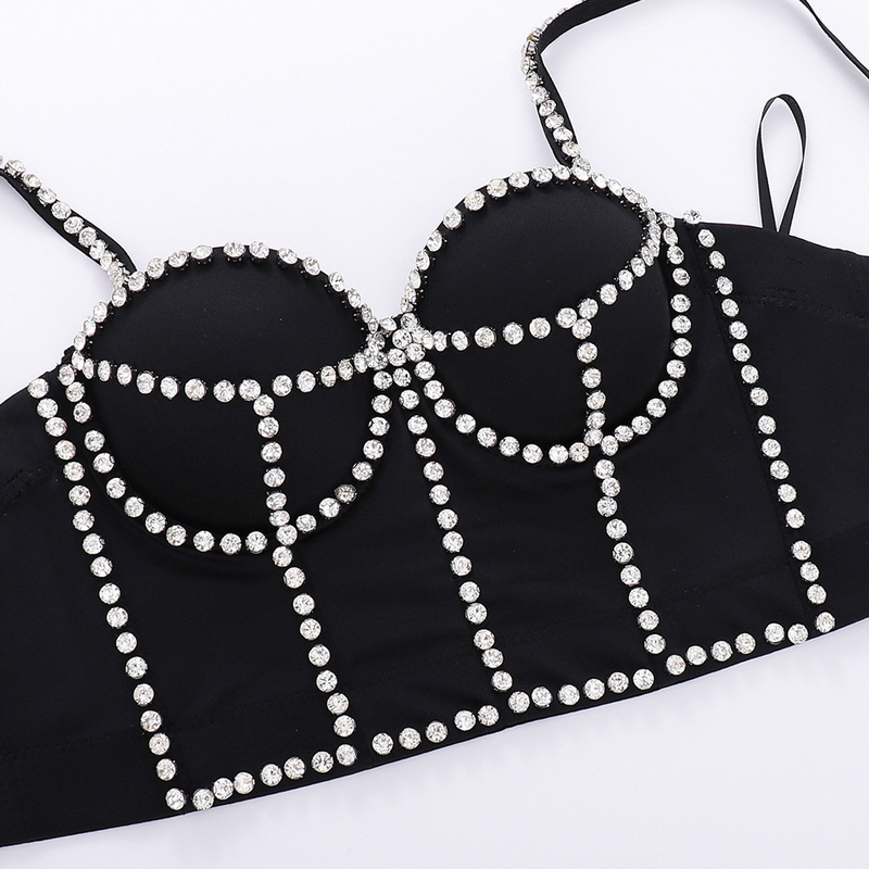 Made D1246 Black and White Feather Beaded Tight Bustier Summer Off-shoulder Top for Your Customer Requirements