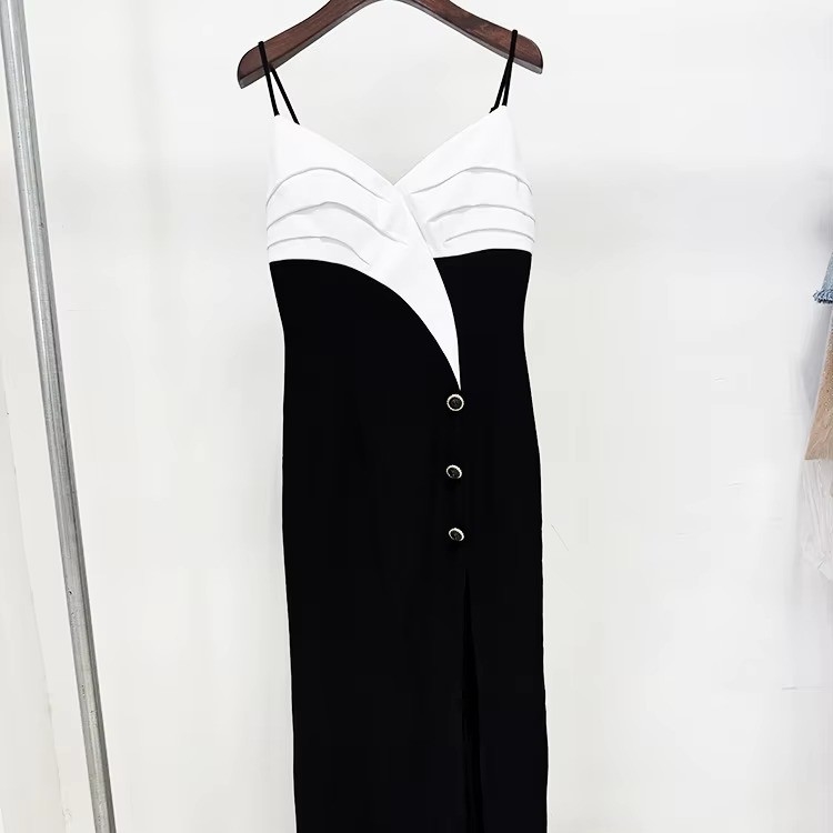 SB3429 Kimshein Sexy Sleeveless Maxi Dance Party Dress Fashion Black Evening Gown High Slit for Women's Elegant Occasion