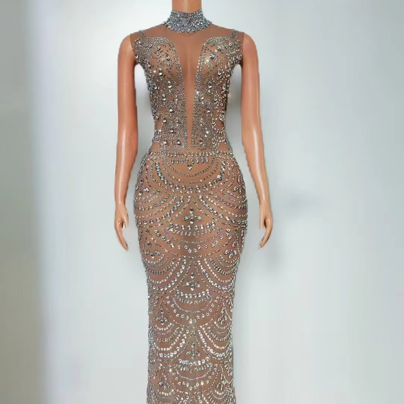 AD2517 Kimshein Fashionable Women's Long Dress Sleeveless O-Neck Club Evening Dress with Customizable Logo