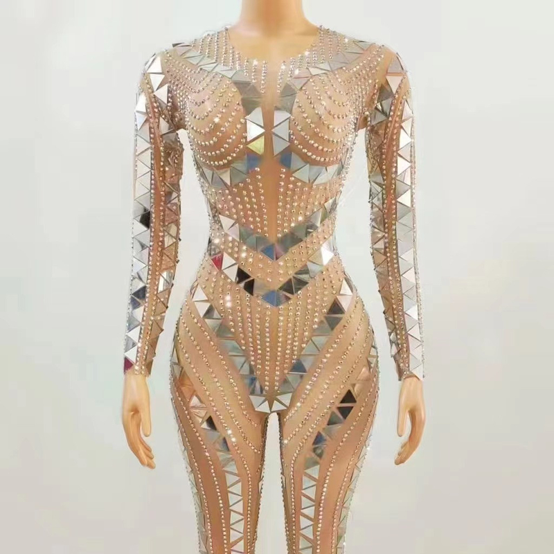 Sexy Club Wear AD1634 Fashion Casual Dress 7-Day Fast Sampling Shiny Birthday Dress One-Piece Jumpsuit with Water Drill