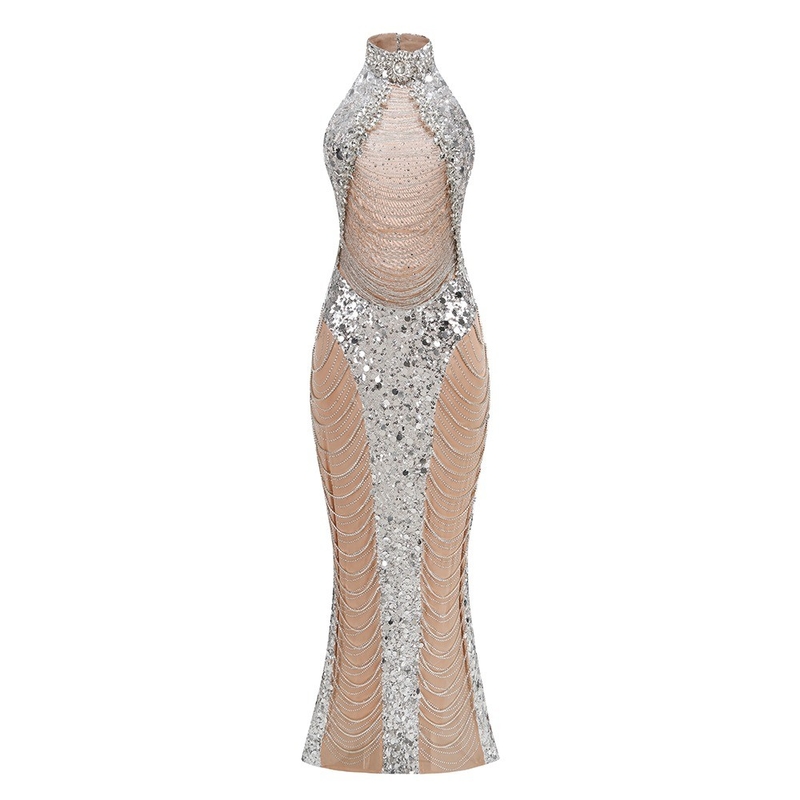 ED2751 Crystal Sequin Party Dress Elegant Women's Evening Dress All Seasons Elegant Shiny Sparkling Perfect for Parties