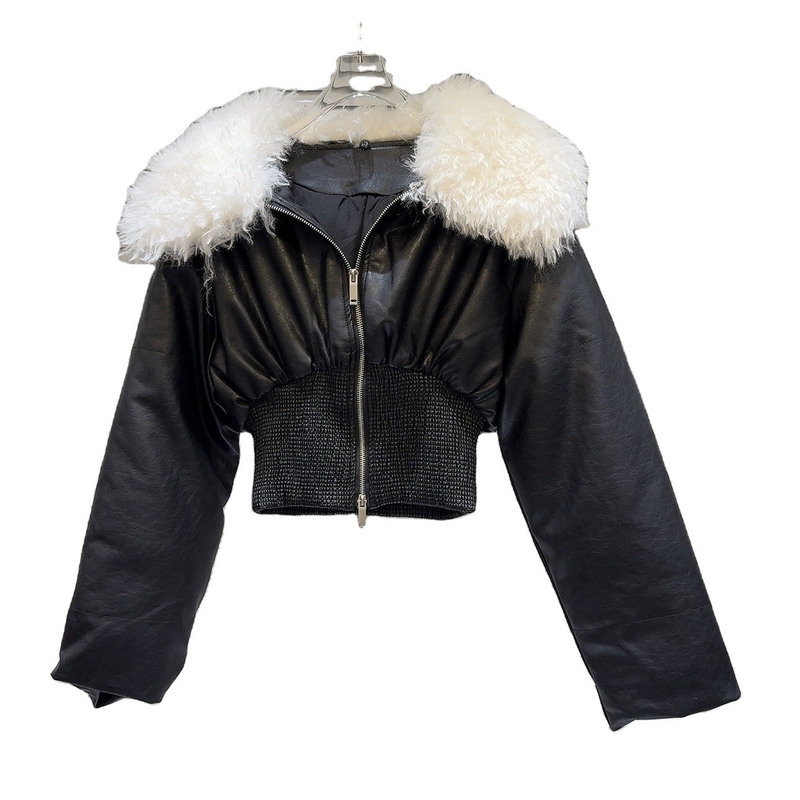 BA2304 Kimshein end Fashion Women's Sports Jacket Luxurious Leather Jacket Short Jacket for Women without Hood without Fur
