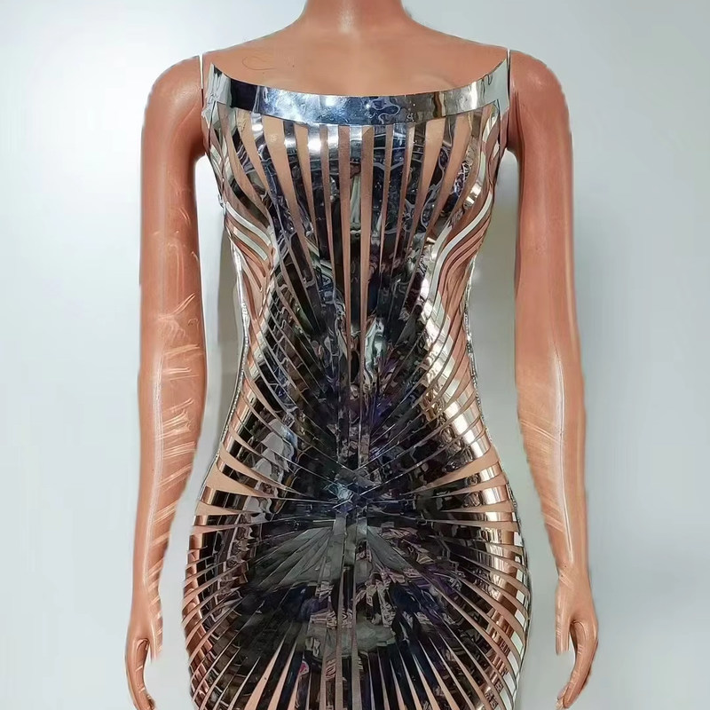 AD2501 Women's Shiny Dress 7-Day Fast Sampling Breathable Party Mini Dress for Special Occasion Eco-Friendly