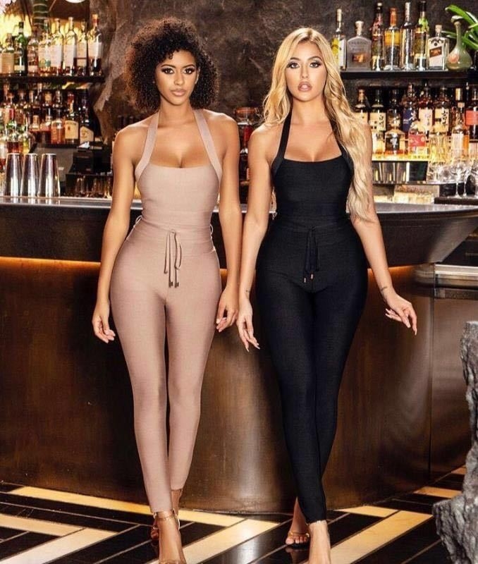 Autumn Season BA175 Fashion Women's Club Wear Italian Spaghetti Strap Sexy Bodysuit Bandage Jumpsuit Playsuit and Bodysuit