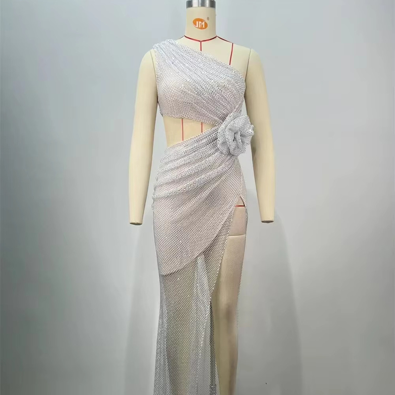 Kimsheinfashion ED2722 Elegant Single-Shoulder Sexy Hollow Out Evening Dress for Delivery Party Fast Sampling Supported