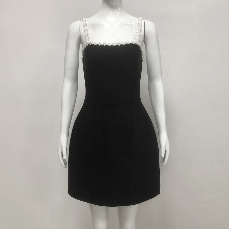 Kimshein Fashionable A-Line Pearl Strap Bandage Mini Dress for Women's Elegant and Stylish Party Dress made of Polyester
