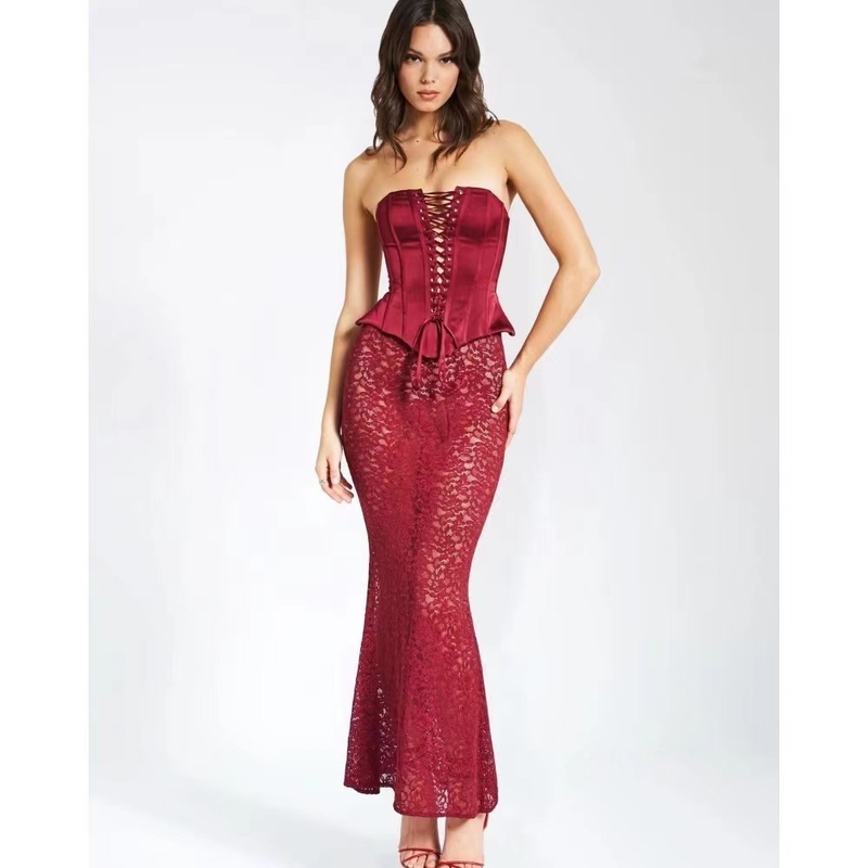 Kimshein SS2314 Goldsin Fashion Evening Suit for Women Sophisticated Lace Suit in Traditional Style for Summer Season