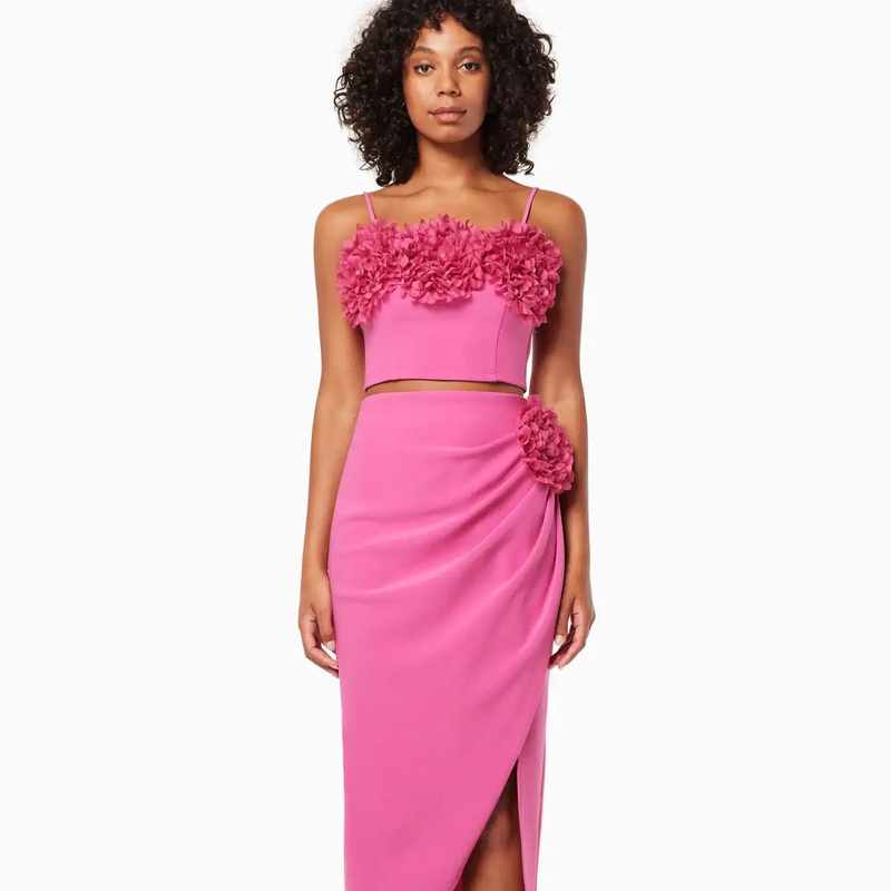 SS2293 Kimshein Fashion Floral Two-Piece Set for Women None Printing Method Made in Guangdong