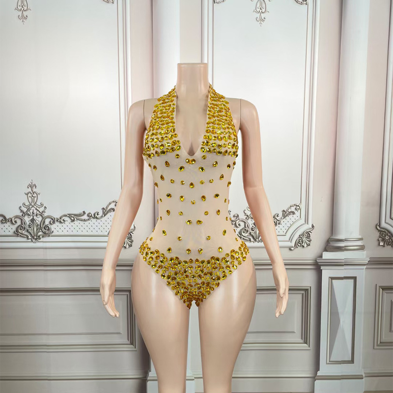 Kimshein Summer Women's Clothing Handmade Crystal Bikini with Intelligent Tracking Support and Backless Design AD1530