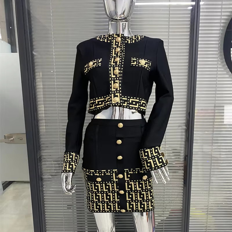 SR2327 Spring Two-Piece Sexy Sports Jacket and Bodycon Mini Skirt Set 7 Days Fast Sampling Intelligent Tracking Support