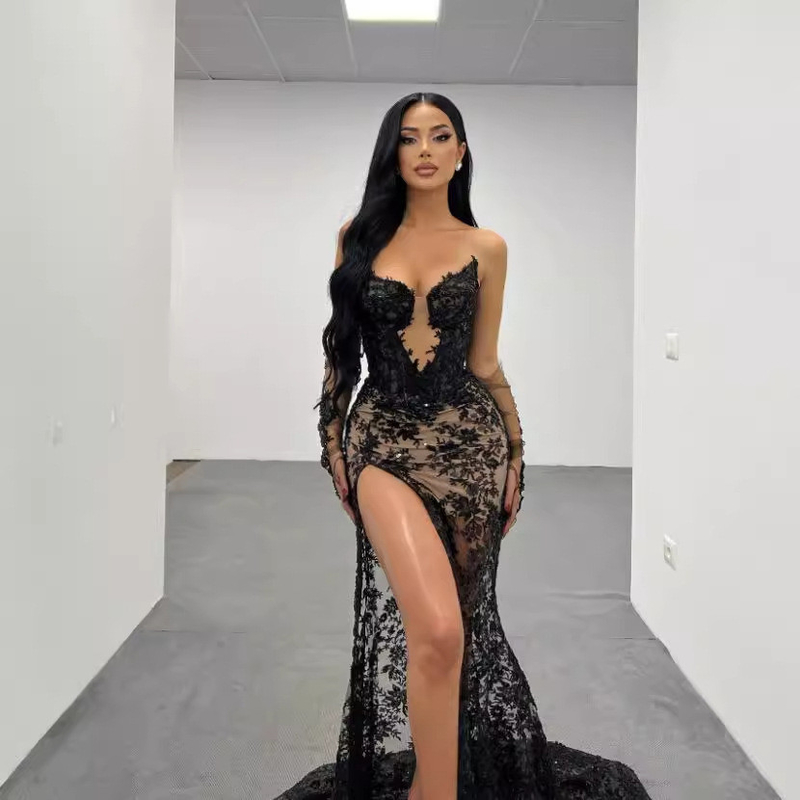 ED2694 Kimshein Lace Elegant Dress for Women's Evening Party Sexy Formal Cocktail Dress without Built-in Bra