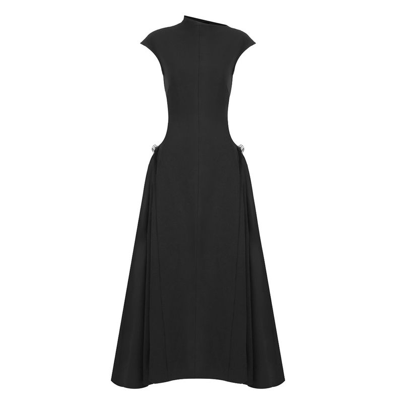 Elegant Women's SB3330 Kimshein Sleeveless Tea-Length Dress Simple Style and Other Popular Elements for Formal Occasions