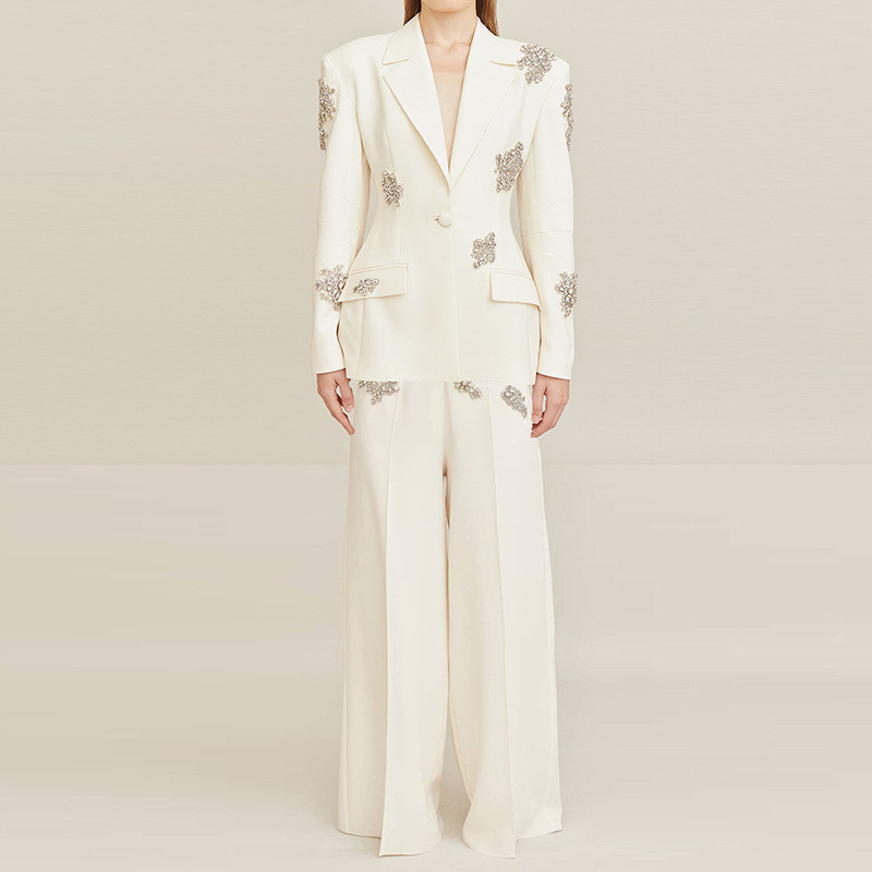 European and American Style Full Sleeve Crystal Embellished Fashion Two-Piece Set SR2339 with Eco-Friendly Craftsmanship